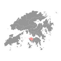 centrale e occidentale quartiere carta geografica, amministrativo divisione di hong kong. vettore illustrazione.