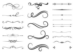 calligrafico design elemento, testo decorazione confine o telaio calligrafia vettore
