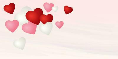 palloncini cuore forma vettore illustrazione su rosa sfondo avere vuoto spazio. San Valentino giorno saluto carta modello.