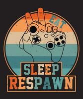 mangiare dormire respawn gioco design vettore