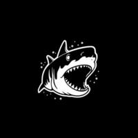 squalo, nero e bianca vettore illustrazione