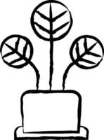 ondulazione peperomia pianta mano disegnato vettore illustrazione