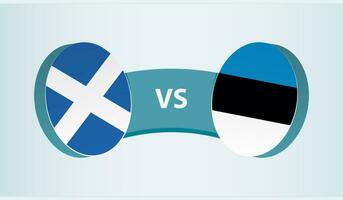 Scozia contro Estonia, squadra gli sport concorrenza concetto. vettore