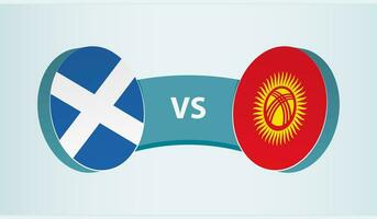 Scozia contro Kirghizistan, squadra gli sport concorrenza concetto. vettore