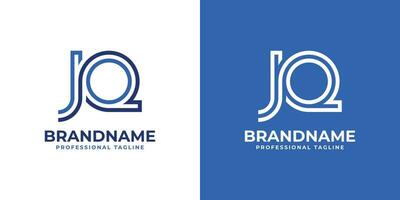 lettera jq linea monogramma logo, adatto per attività commerciale con jq o qj iniziali. vettore