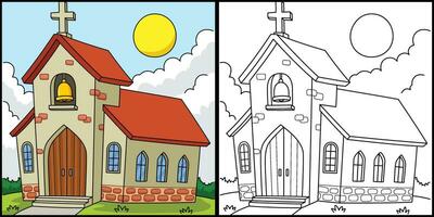 cristiano Chiesa colorazione pagina illustrazione vettore