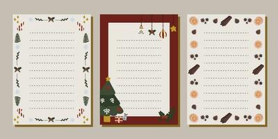 Natale Appunti e lettere Stampa modello. colorato piatto illustrazione. per inverno lettera, scrapbooking, invito, saluti vettore