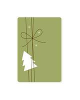 regalo scatola nel eco-friendly confezione, legato con corda. vacanza regalo, Natale e nuovo anni sorpresa, confezione design con inverno arredamento fiocco di neve e Natale albero scrapbooking. vettore