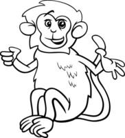 cartone animato vervet scimmia animale personaggio colorazione pagina vettore