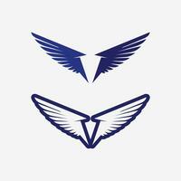 modello di progettazione dell'illustrazione del simbolo dell'icona di vettore di logo delle ali