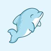 delfino cartone animato carino pesce illustrazione vettore