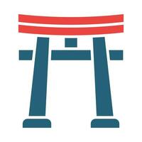 torii cancello vettore glifo Due colore icone per personale e commerciale uso.