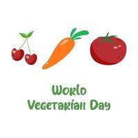 illustrazione vettoriale disegnato a mano della giornata mondiale vegetariana