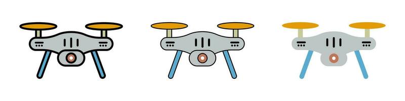 droni icona impostato con diverso stili. vettore. vettore