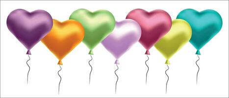 contento compleanno illustrazione con aria palloncini vettore