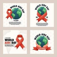 post sui social media della giornata mondiale dell'AIDS vettore