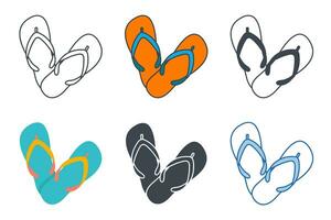 Flip flop icona collezione con diverso stili. Flip flop icona simbolo vettore illustrazione isolato su bianca sfondo