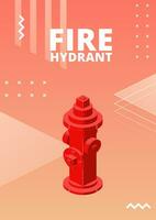 fuoco idrante manifesto per stampa e design. vettore illustrazione.