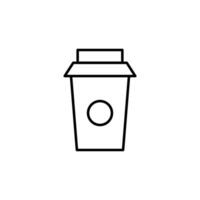 caffè nel monouso tazza vettore linea icona. adatto per libri, I negozi, negozi. modificabile ictus nel minimalista schema stile. simbolo per design