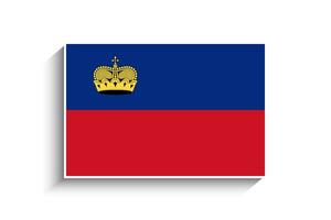piatto rettangolo Liechtenstein bandiera icona vettore