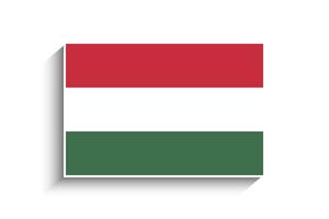 piatto rettangolo Ungheria bandiera icona vettore