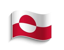 vettore Groenlandia agitando bandiera icona