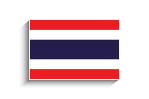 piatto rettangolo Tailandia bandiera icona vettore