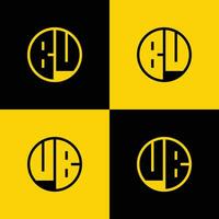 semplice bu e ub lettera cerchio logo impostare, adatto per attività commerciale con bu o ub iniziale. vettore