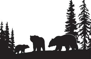 orso su il foresta vettore silhouette illustrazione nero colore 5