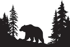 orso su il foresta vettore silhouette illustrazione nero colore 6