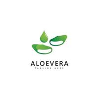 disegno vettoriale di goccia del logo della pianta di aloe vera. icona del logo del gel di aloe vera