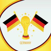 oro calcio trofeo tazza e Germania bandiera vettore