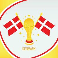 oro calcio trofeo tazza e Danimarca bandiera vettore