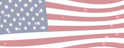 unito stati vettore striscione. Stati Uniti d'America nazionale bandiera sfondo. americano rettangolare orizzontale ragnatela bandiera
