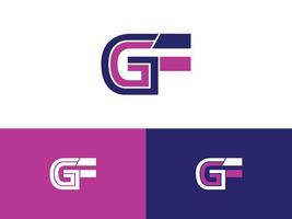 gf iniziali monogramma testo lettera alfabeto logo design template vettoriale
