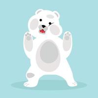 vettore divertente del fumetto dell'orso bianco
