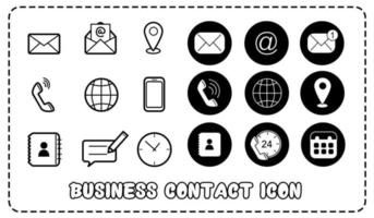 stile piatto di contattaci icona della linea vettoriale impostata per il business e il web design.