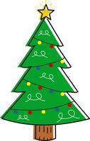 Natale alberi. colorato vettore illustrazione nel piatto cartone animato stile