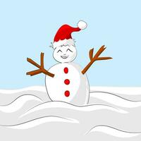 il più felice pupazzo di neve nel il mondo vettore illustrazione