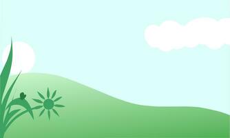 sfondo illustrazione di estate prato, verde erba e farfalle vettore