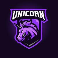unicorno cavallo portafortuna logo design personaggio per gioco e gli sport vettore