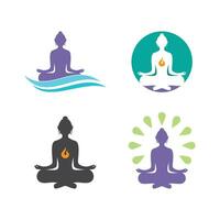 meditazione yoga logo vettore