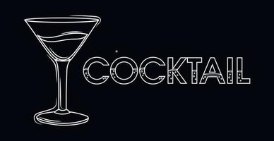 logo parola cocktail stilizzato come bevande alla moda - vector