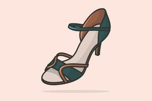 donne moda calzature sandalo vettore illustrazione. bellezza moda oggetti icona concetto. moderno stile evento sandalo scarpa vettore design con ombra.