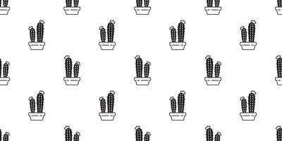 cactus senza soluzione di continuità modello vettore deserto botanica fiore giardino pianta sciarpa isolato piastrella sfondo ripetere sfondo cartone animato scarabocchio illustrazione design