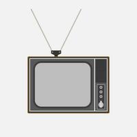 vettore vecchio tv icona su bianca sfondo