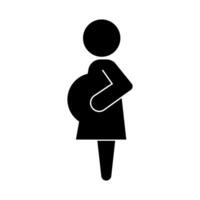 incinta donna silhouette icona. maternità. vettore. vettore