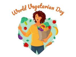 giornata mondiale vegetariana con donne sane vettore