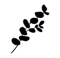 silhouette albero di eucalipto fogliame foglie naturali, rami designer arte elementi tropicali disegnati a mano in stile scandinavo. vettore decorativo bella elegante illustrazione ritaglio