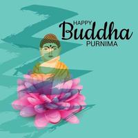 felice buddha purnima. vettore